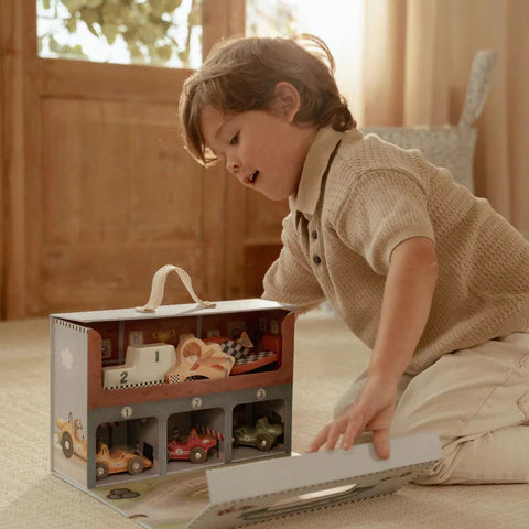 Holzrennbahn im Spielkoffer – Mehrfarbig – Essentials