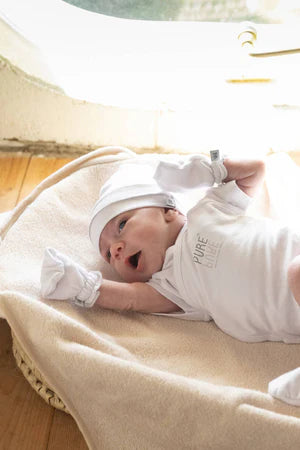 Säuglingshandschuhe Weiß Bambus