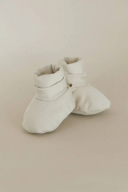 Neugeborenen Booties aus Bambus Light Khaki