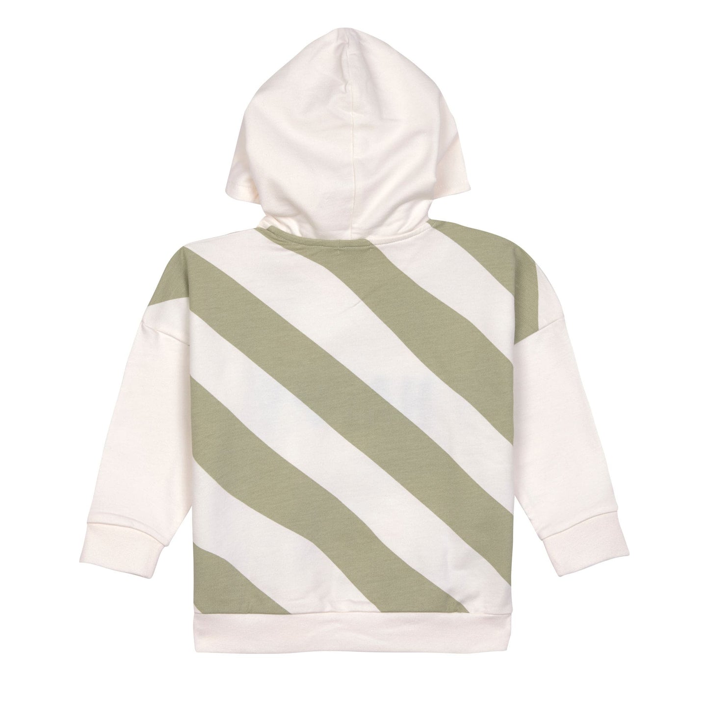 Hoodie Kinder Gestreift - Bio Baumwolle, Little Gang, Weiß Khaki