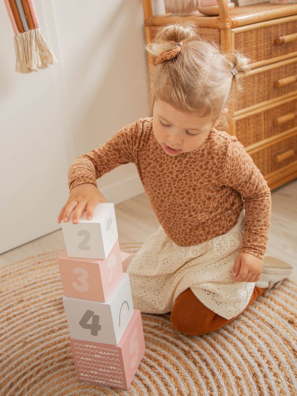 Stacking Blocks Numbers - Pink