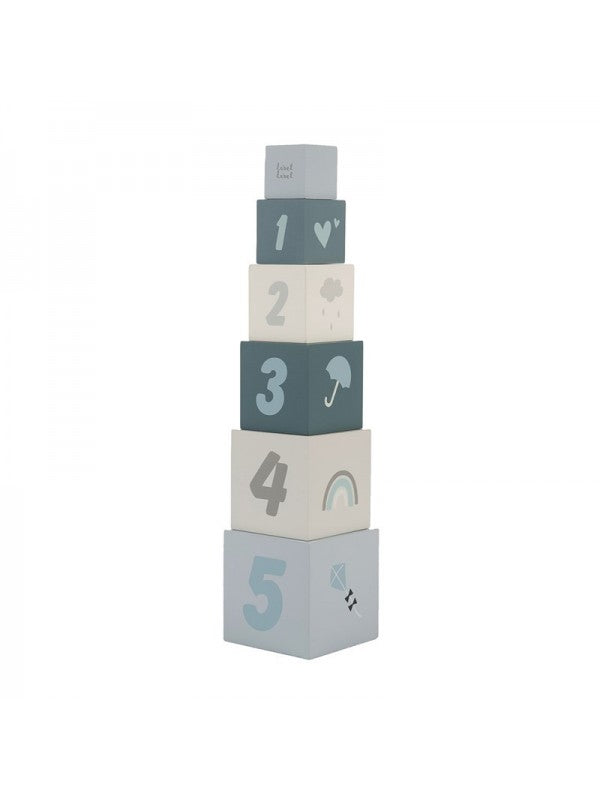 Stacking Blocks Numbers - Blue