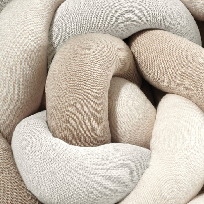 Bettschlange geflochten Trio Beige, Sand, Natur Strick XL