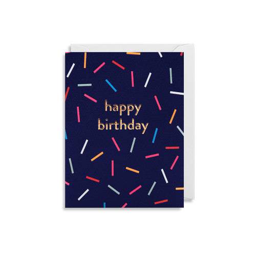 Mini-Klappkarte mit weißem Umschlag Text: Happy Birthday