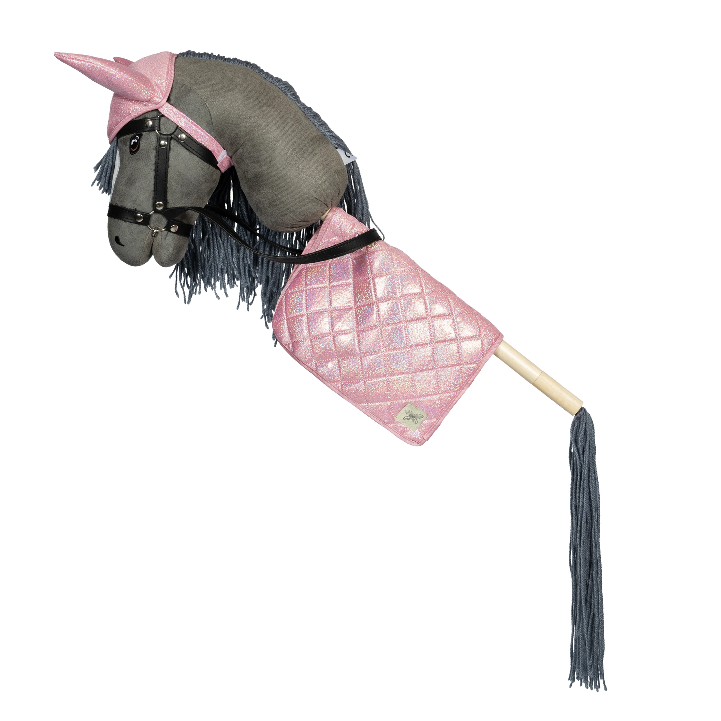 Satteldecke und Fliegenohren Pink Glitzer