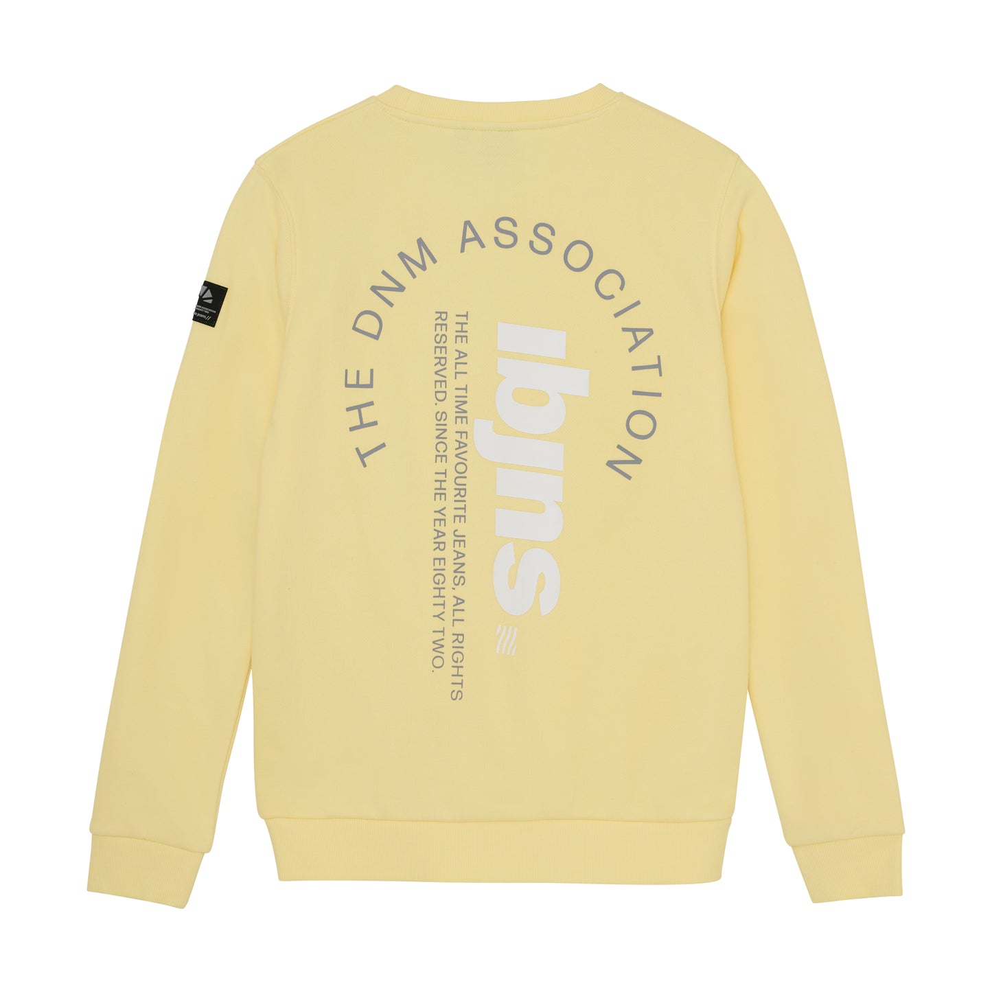Sweater Indian Blue mit Back-Print Yellow Lemonade