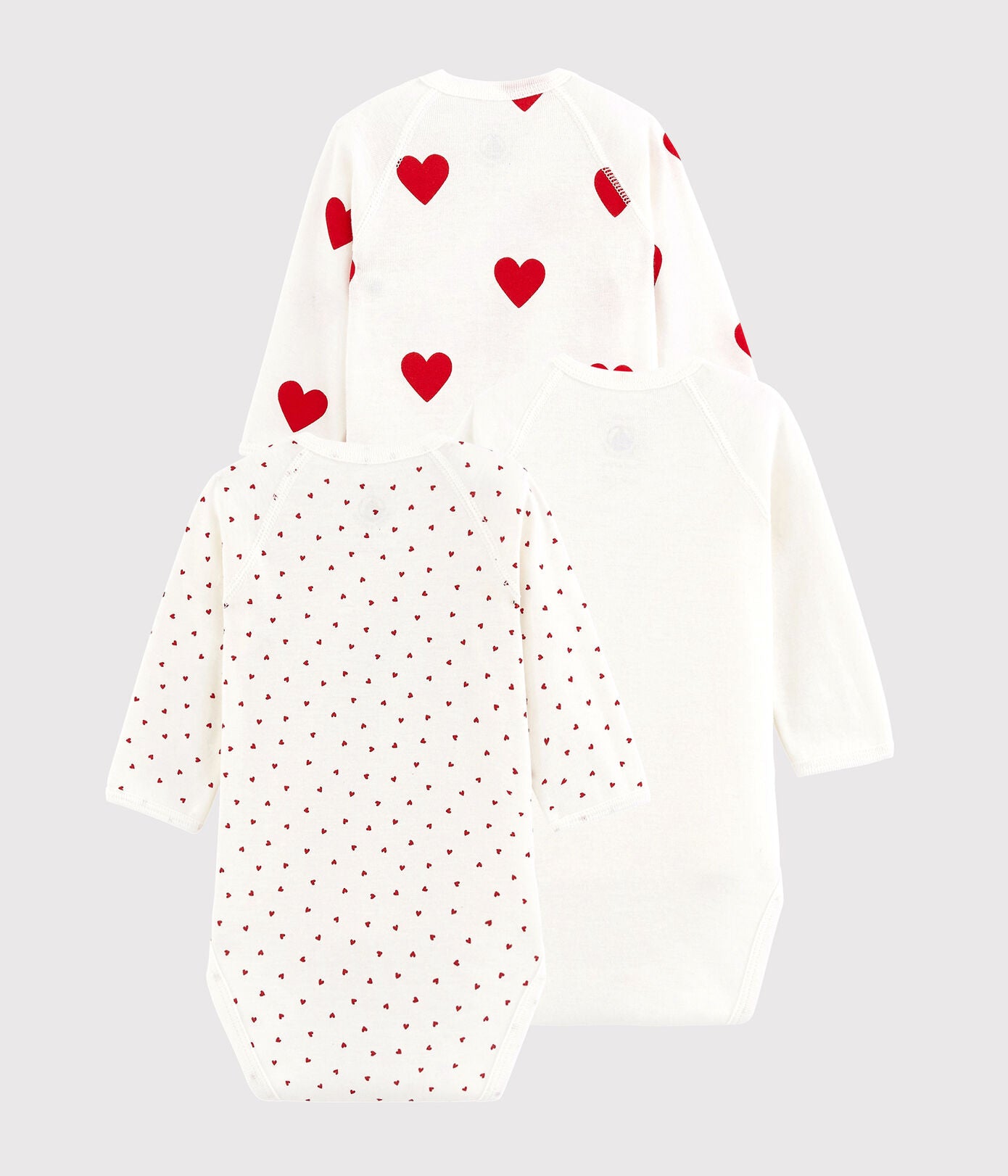 Petit Bateau Langärmeliger Babybody Bio-Baumwolle 3er Set 5 Größen