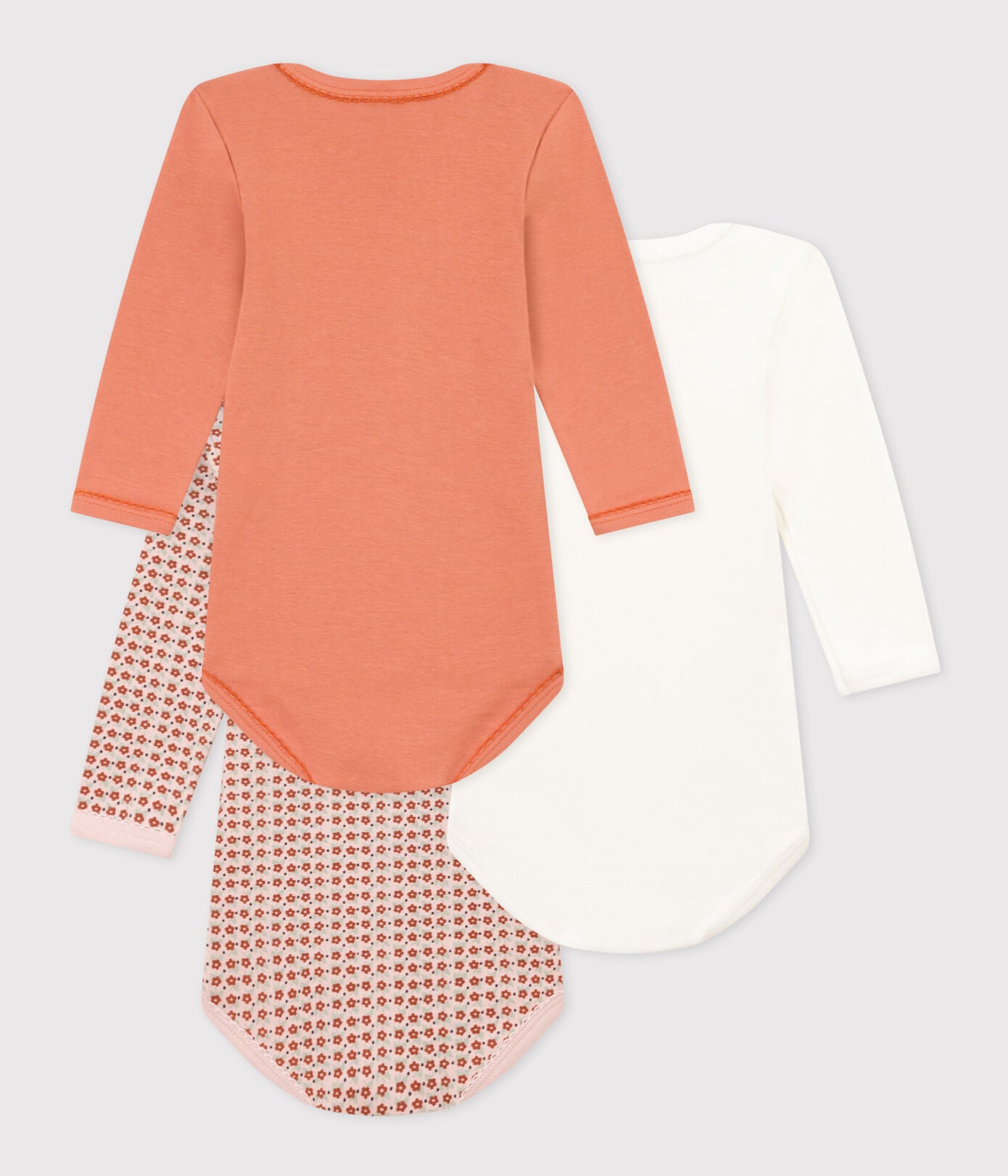 Petit Bateau Langärmeliger Babybody im 3er Set 4 Größen