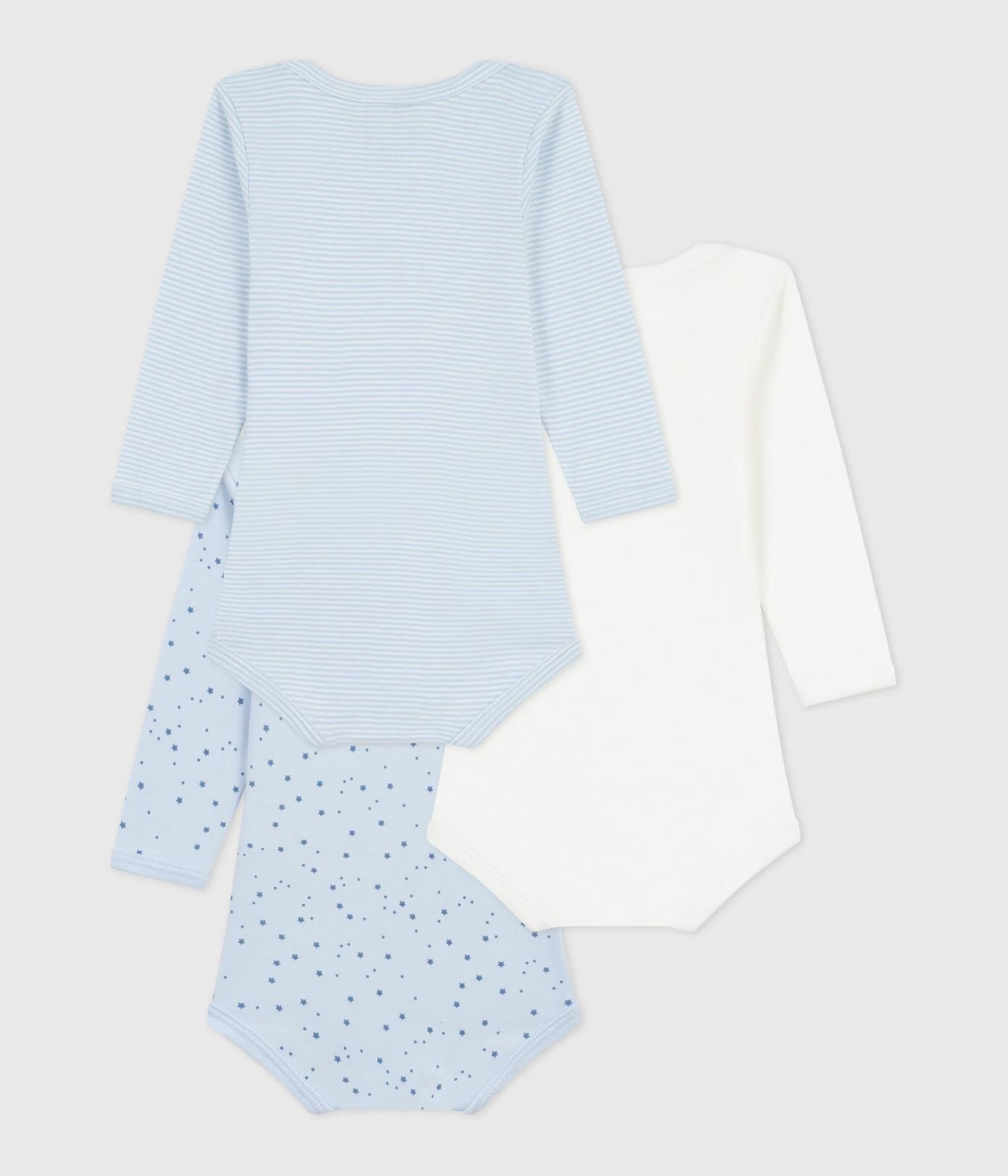 Set langärmeliger Baby-Bodys aus Baumwolle mit Sternmotiv