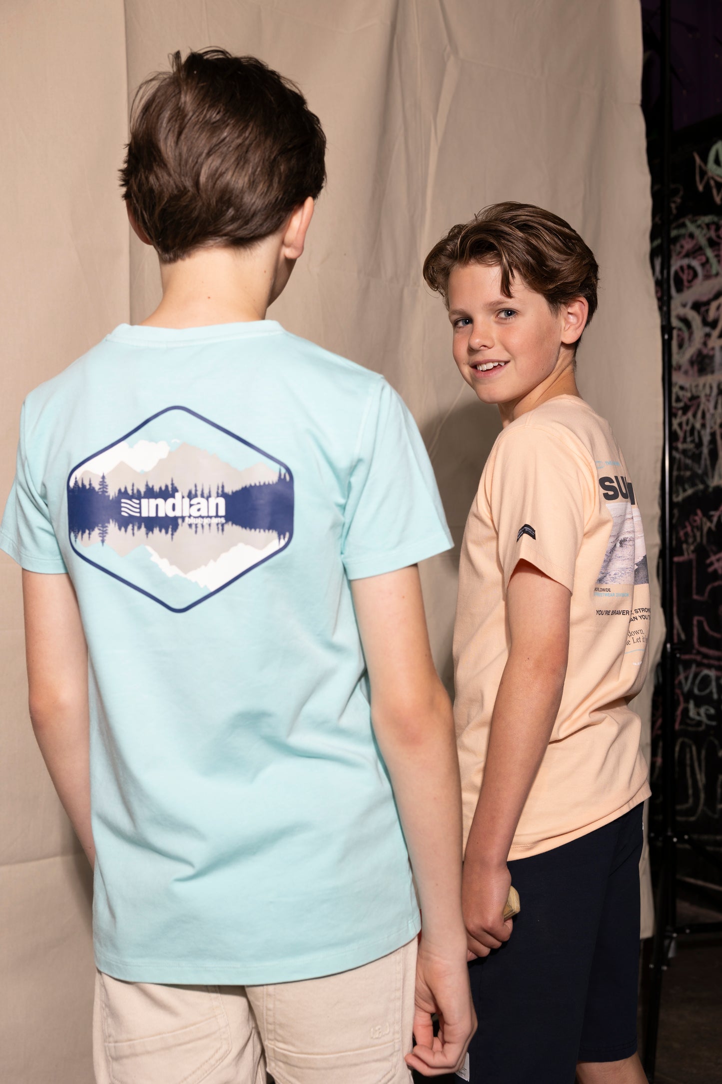 T-shirt Backprint Indian Blue