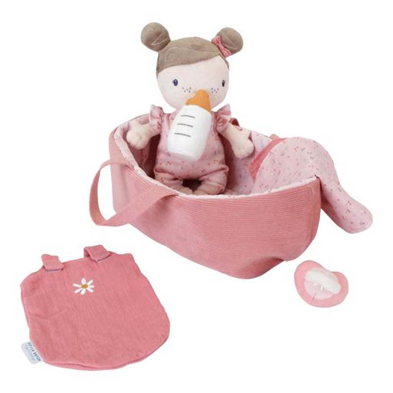 Kuschelpuppe Baby Rosa mit Pflegeset Little Pink Flowers