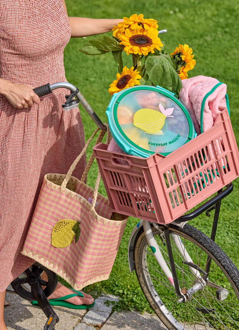 Serving Tray mit Griff und Deckel Mint/Lemon