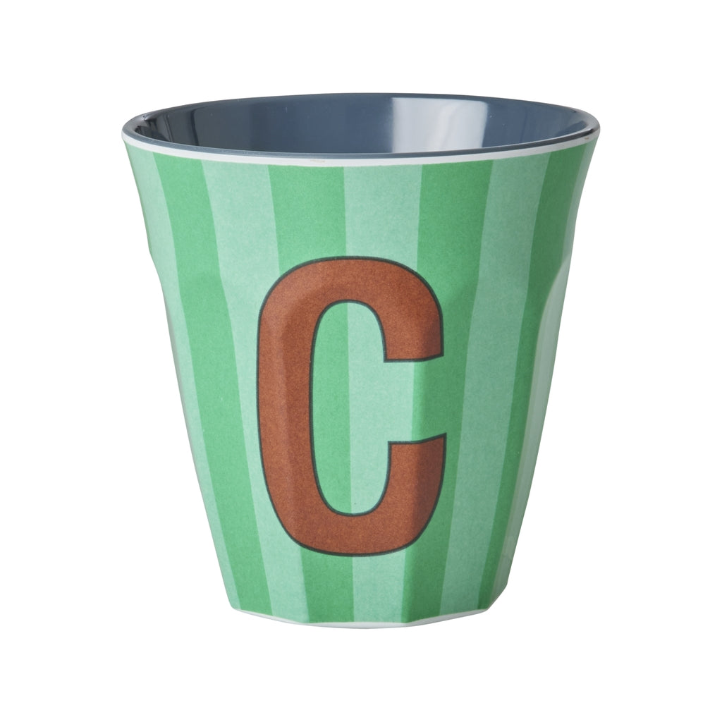 Melamine Becher verschiedene Buchstaben Streifen