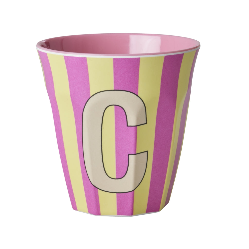 Melamine Becher verschiedene Buchstaben Streifen