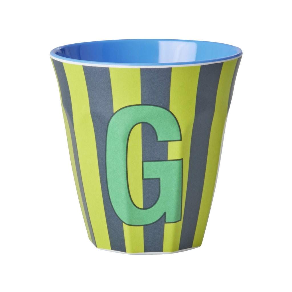 Melamine Becher verschiedene Buchstaben Streifen