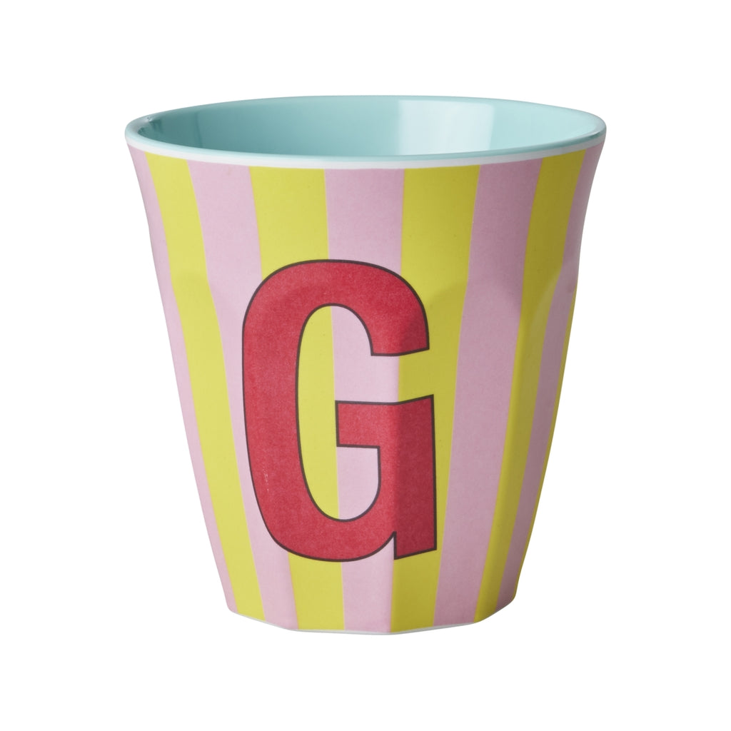 Melamine Becher verschiedene Buchstaben Streifen