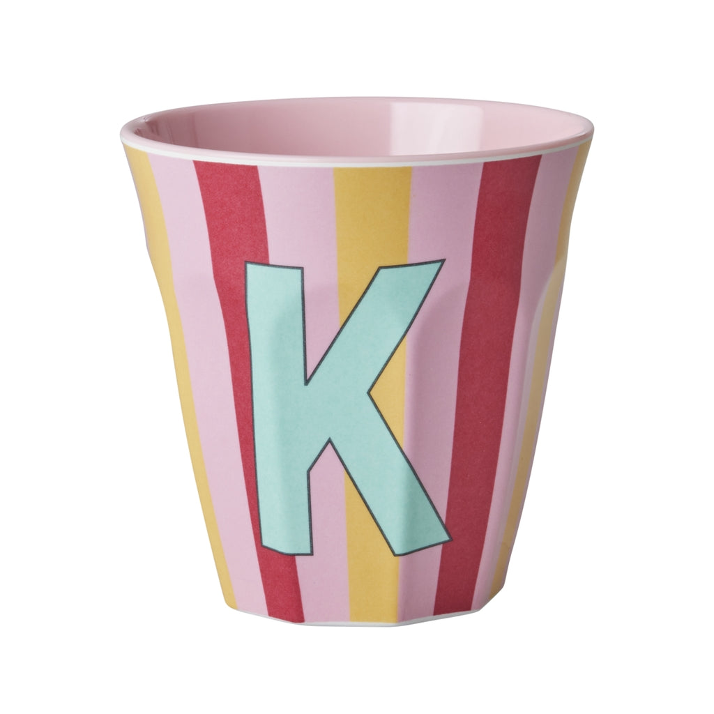 Melamine Becher verschiedene Buchstaben Streifen