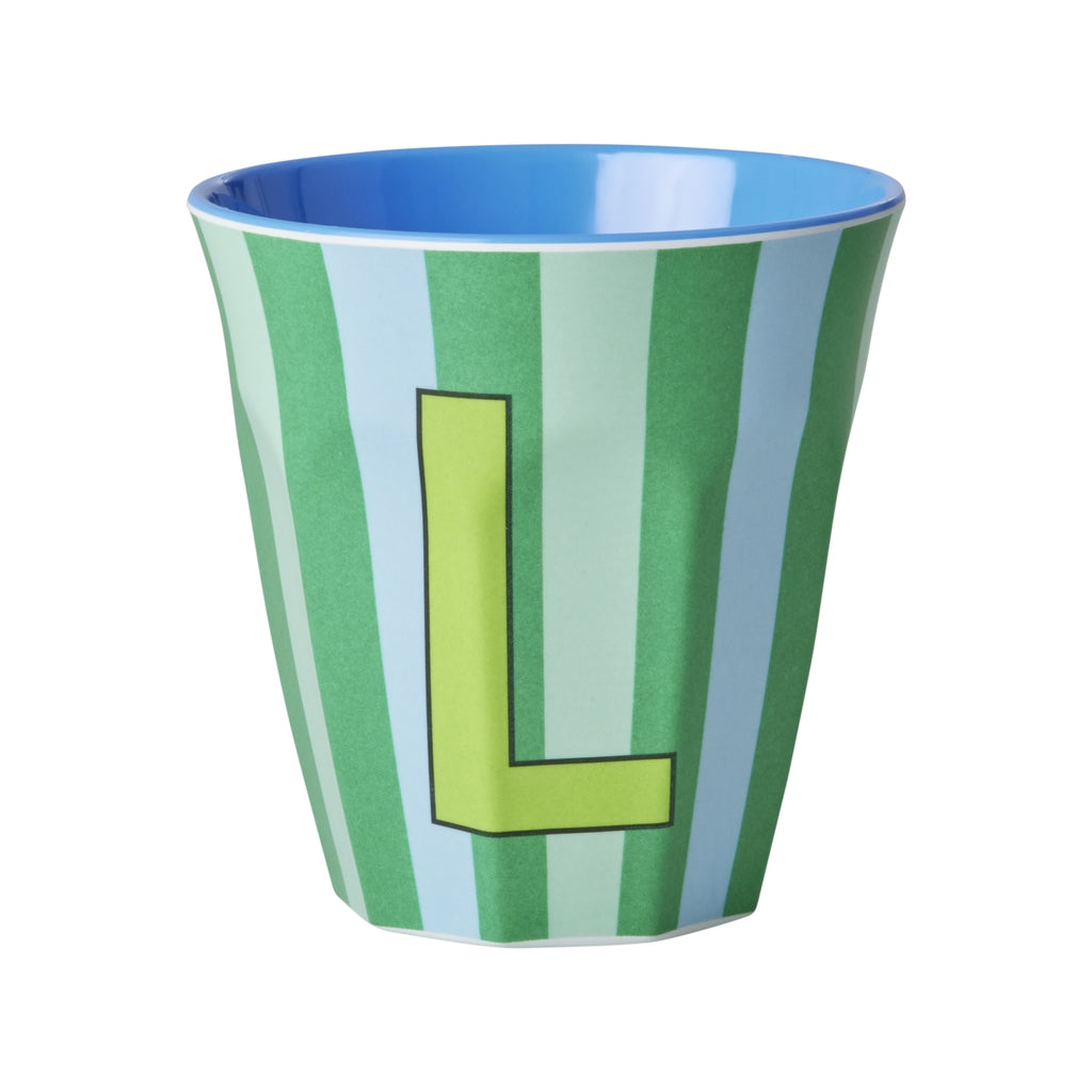 Melamine Becher verschiedene Buchstaben Streifen