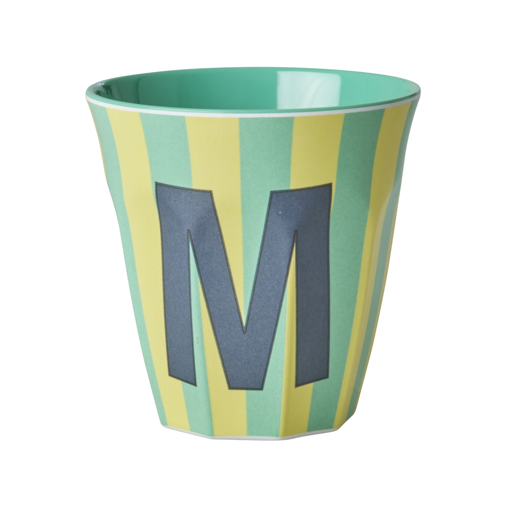 Melamine Becher verschiedene Buchstaben Streifen