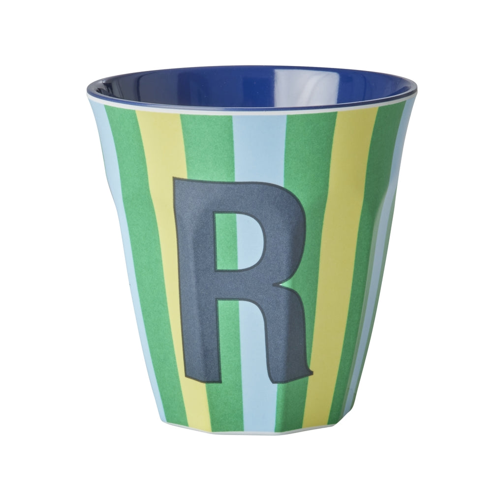 Melamine Becher verschiedene Buchstaben Streifen