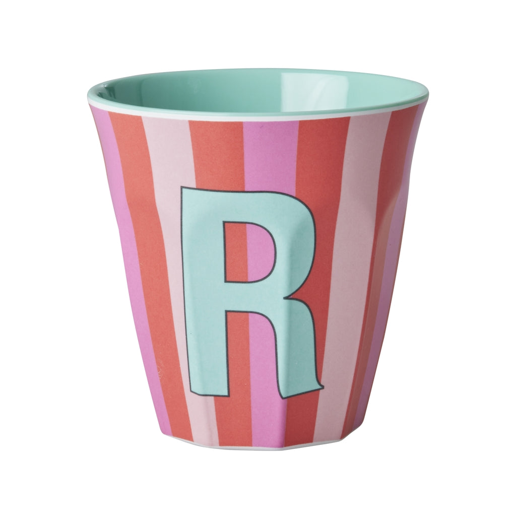 Melamine Becher verschiedene Buchstaben Streifen