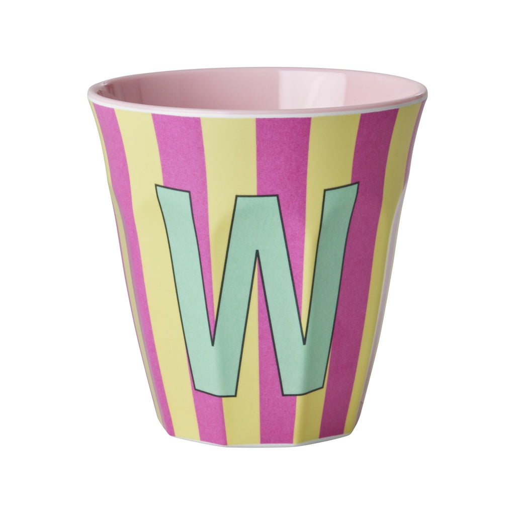 Melamine Becher verschiedene Buchstaben Streifen