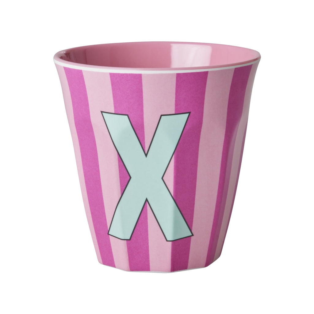 Melamine Becher verschiedene Buchstaben Streifen
