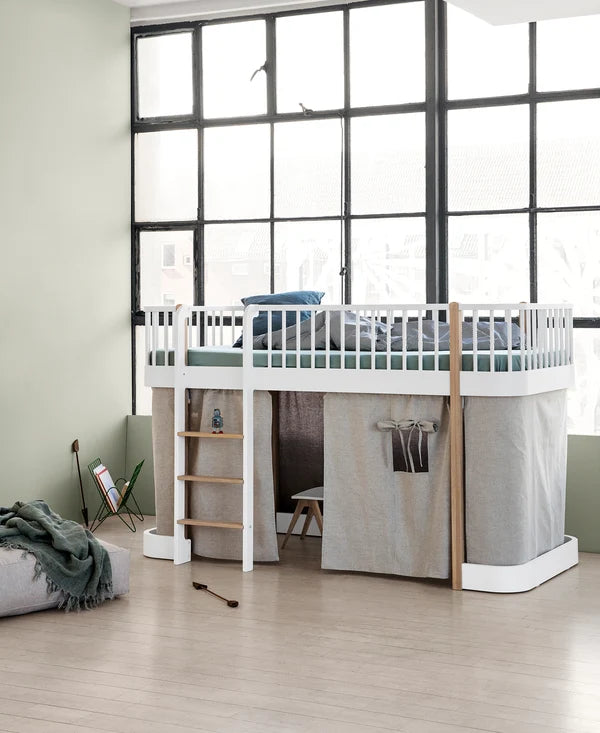 Vorhang für Wood Original Etagenbett und halbhohes Hochbett (128 cm), natur