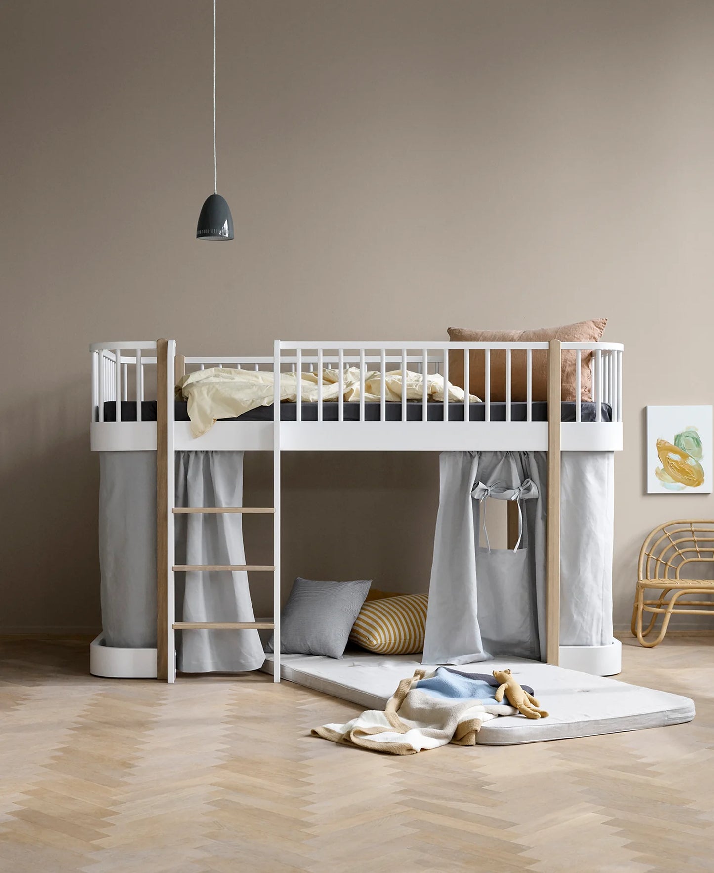 Vorhang für WOOD Original halbhohes Hochbett (138 cm), Grau