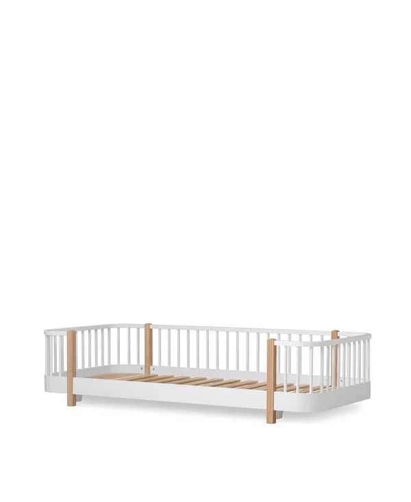 Wood Original Bodenbett, weiss/Eiche