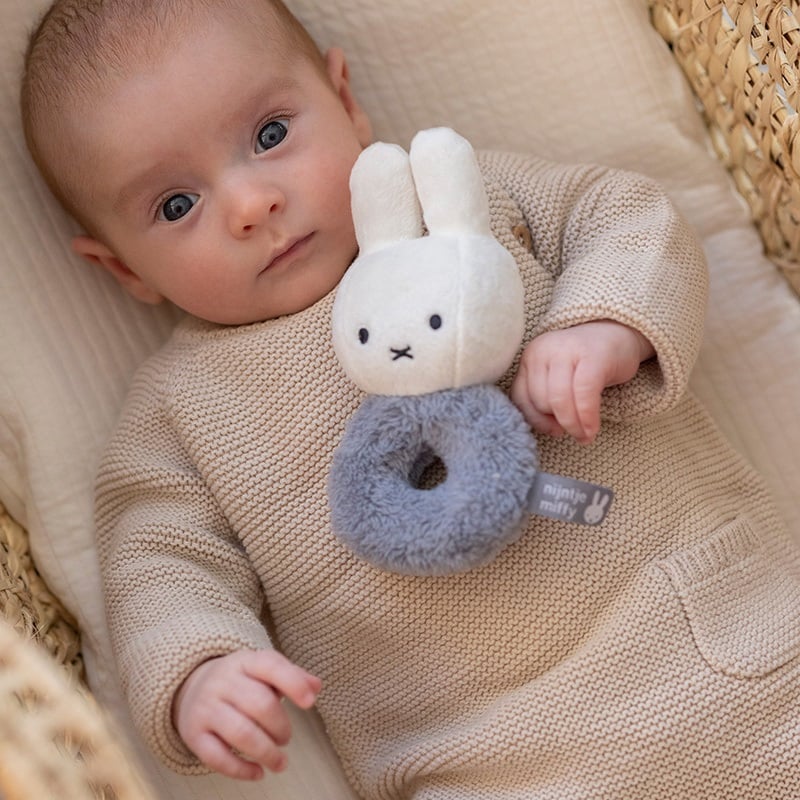 Miffy Rassel-Greifling Hase Fluffy blau