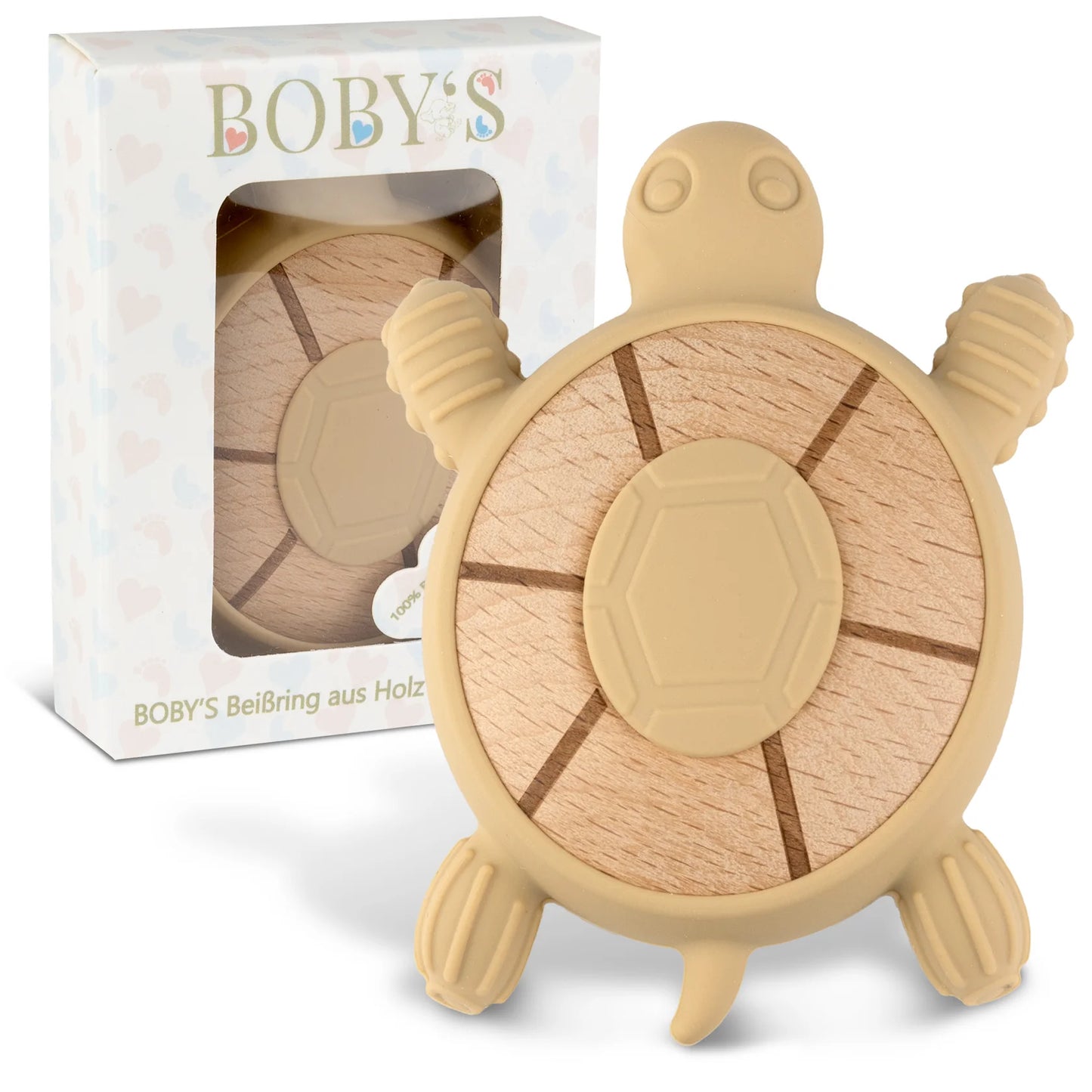 BOBY´S  Beißring Kauspielzeug & Zahnungshilfe Schildkröte Beige