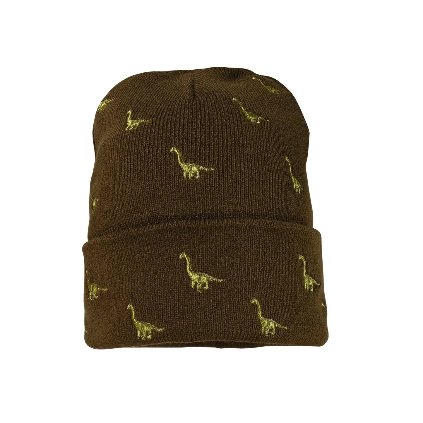 MAXIMO Kids-Boy-Mütze Brontosaurus mit Umschlag khaki 53-55
