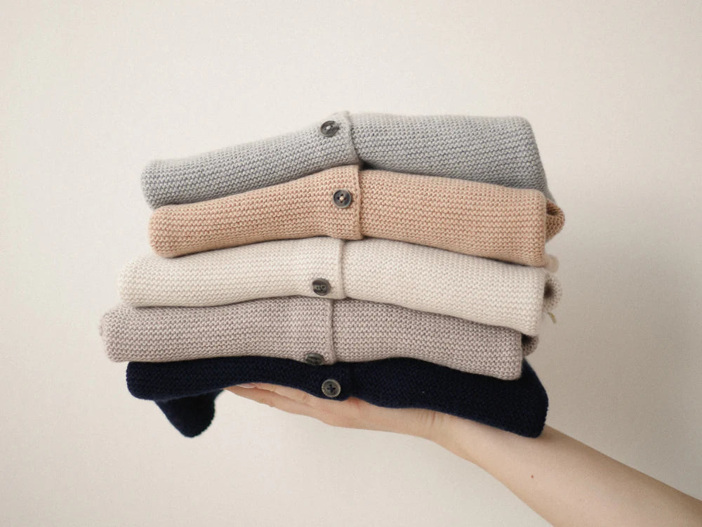 Cardigan Emil aus 100% Merinowolle 0-1 Jahre 3 Varianten