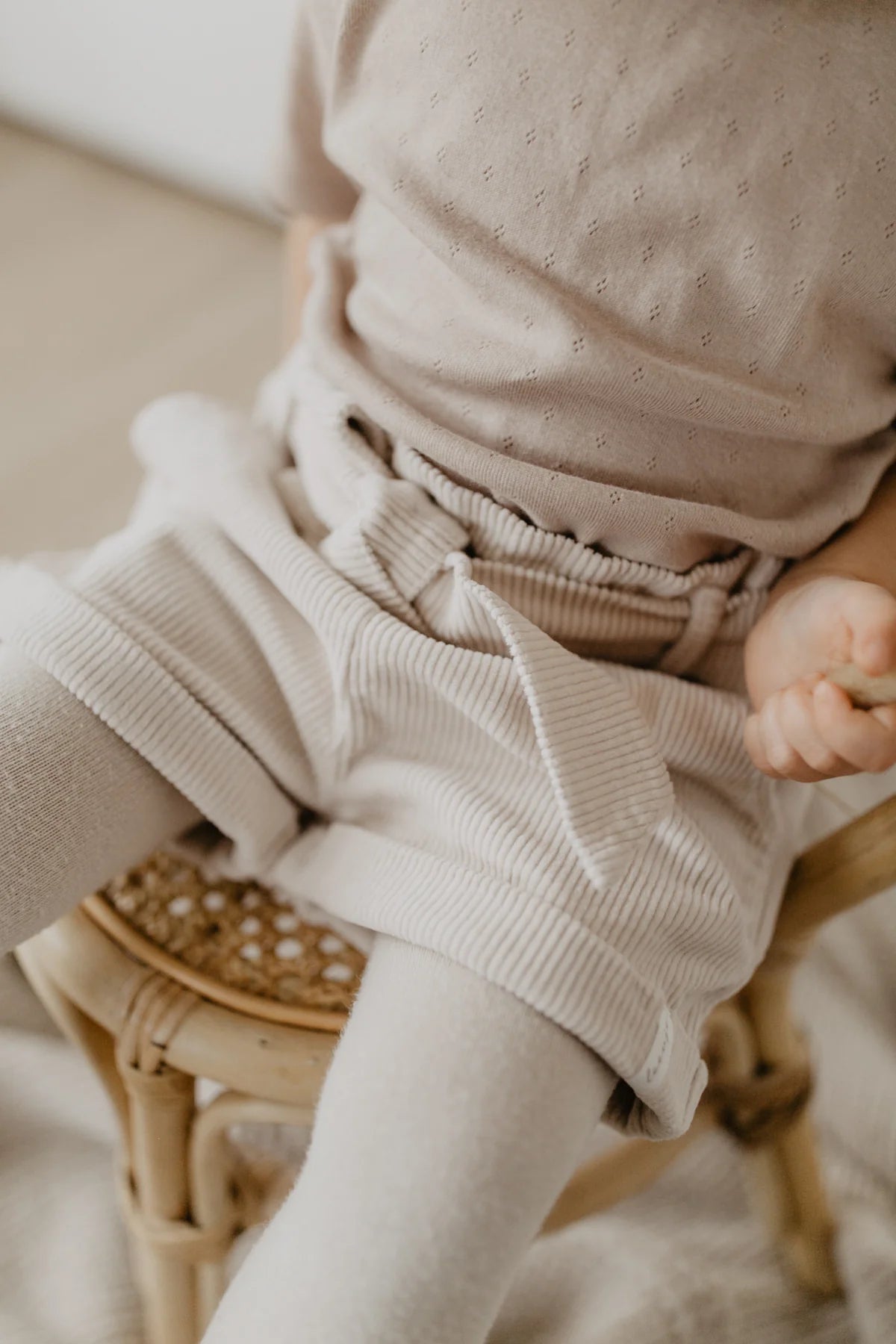 Paperbag Shorts aus Cord mit Schleife 3 Größen