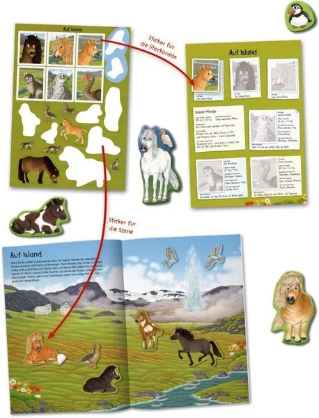 Natur-Stickerwelt: Pferde & Ponys