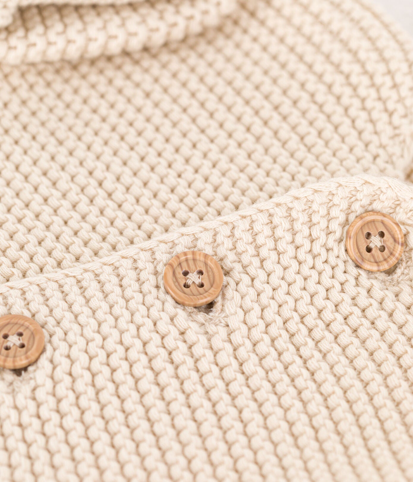 Baby Cardigan kraus rechts gestrickt 2 Farben