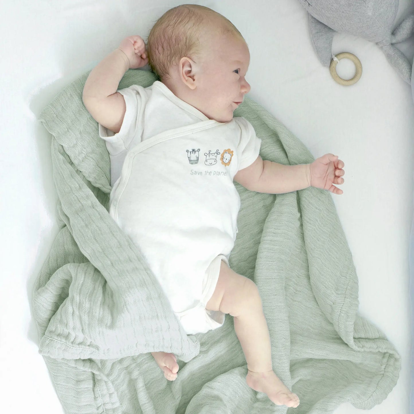 4 in 1 Baby Musselin Fransendecke