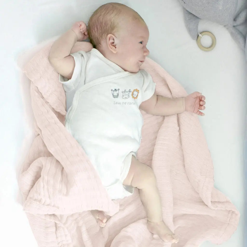 4 in 1 Baby Musselin Fransendecke
