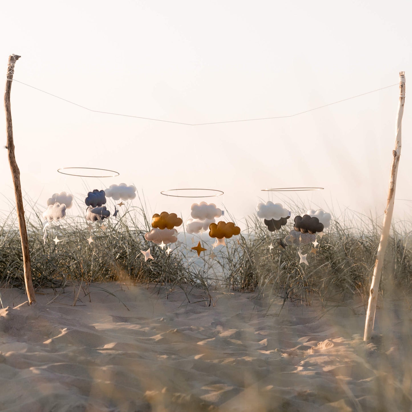 Baby-Mobile 'Fantasy Clouds' in Stone Blue