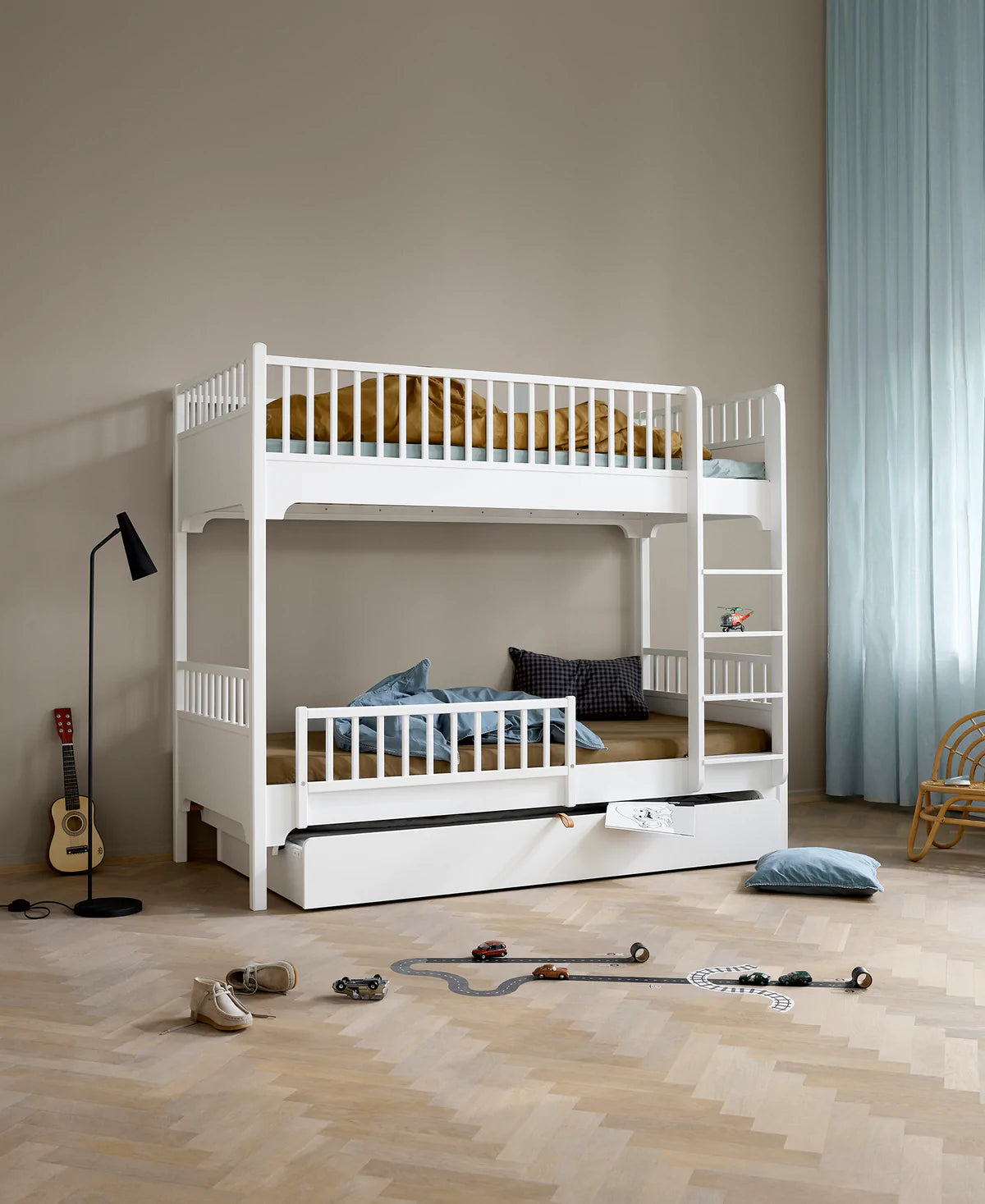 Classic Etagenbett, 90x200 cm m. gerader Leiter, weiß