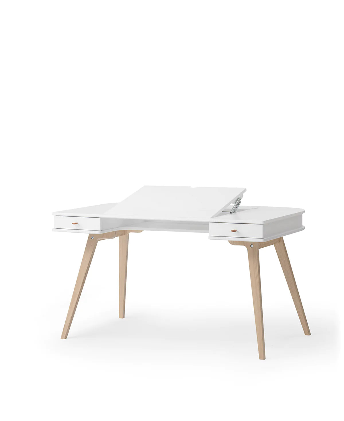 Schreibtisch 66 cm, weiß/Eiche