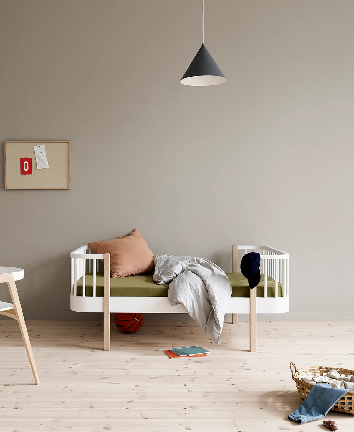 Original Juniorbett, 90x160 cm, weiß/Eiche