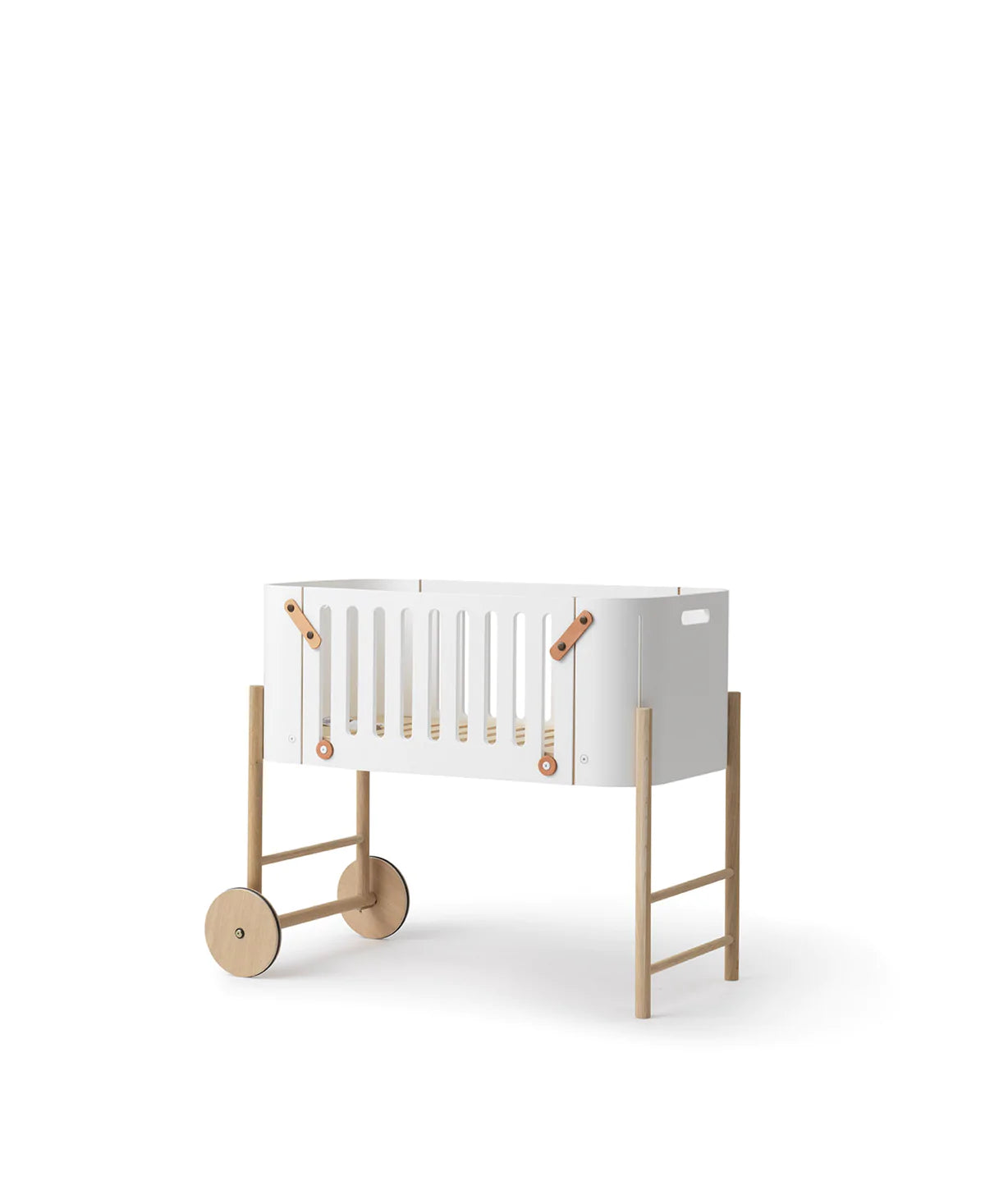 Beistellbett inkl. Umbauset zur Bank, 42x82, weiß/Eiche