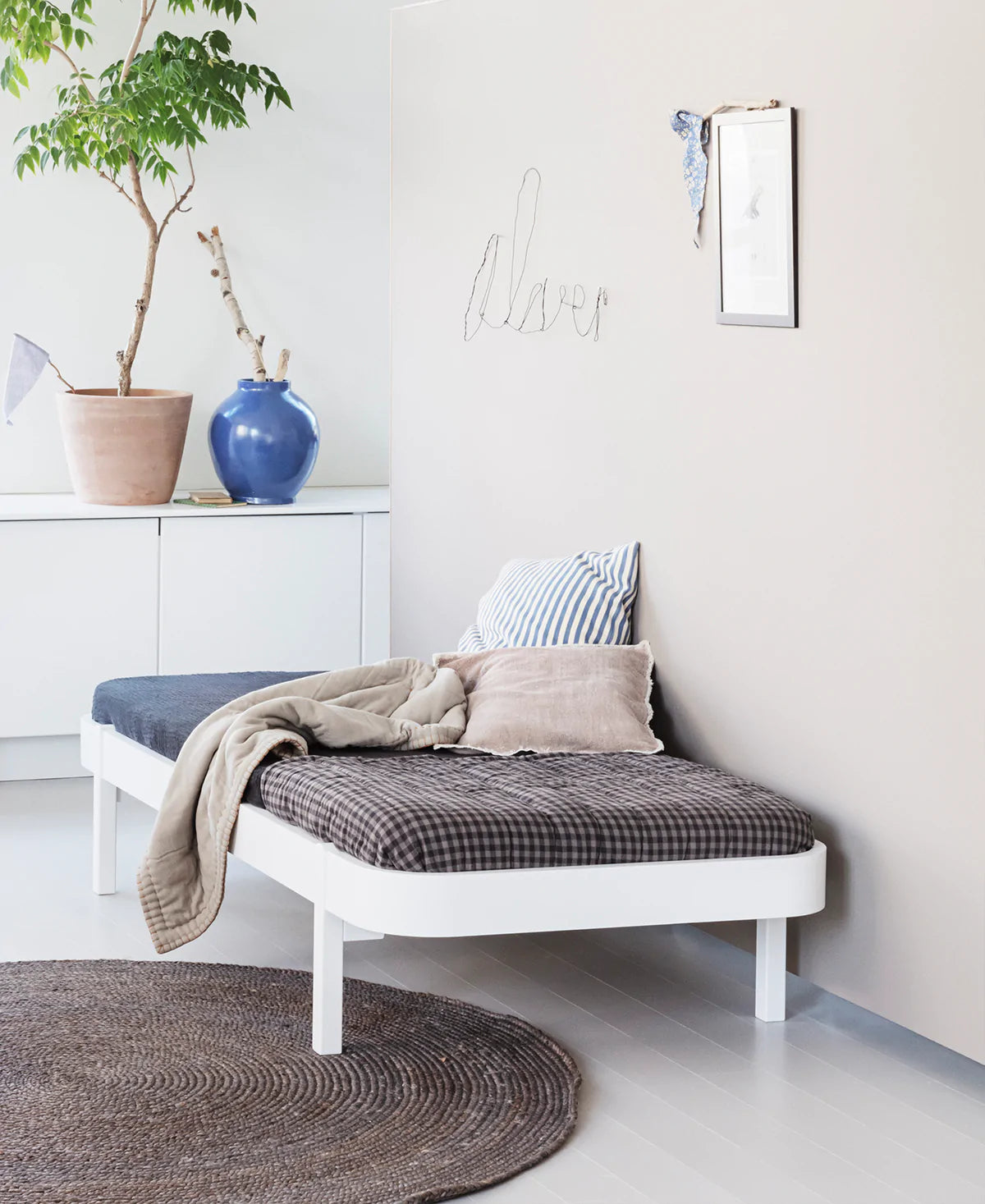 Lounger Bett, 90x200 cm, weiß