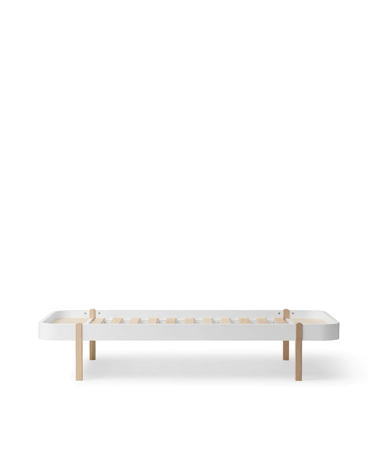 Lounger Bett, 90x200 cm, weiß/Eiche