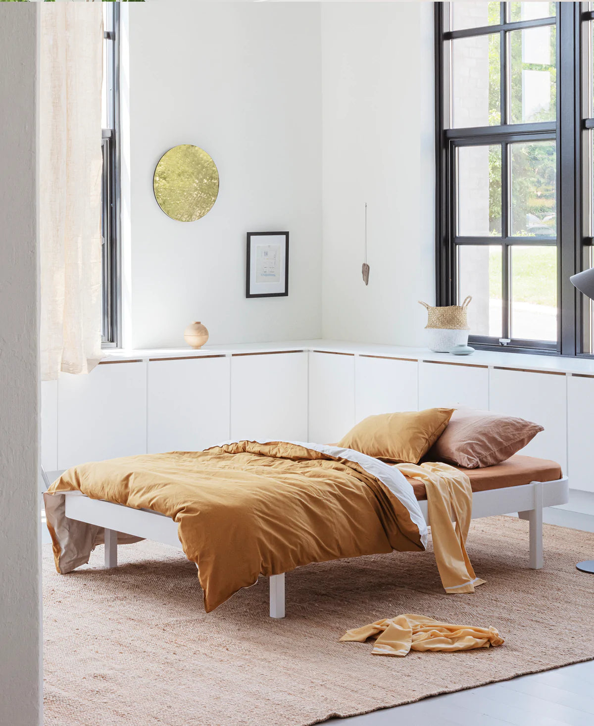 Lounger Bett, 120x200 cm, weiß