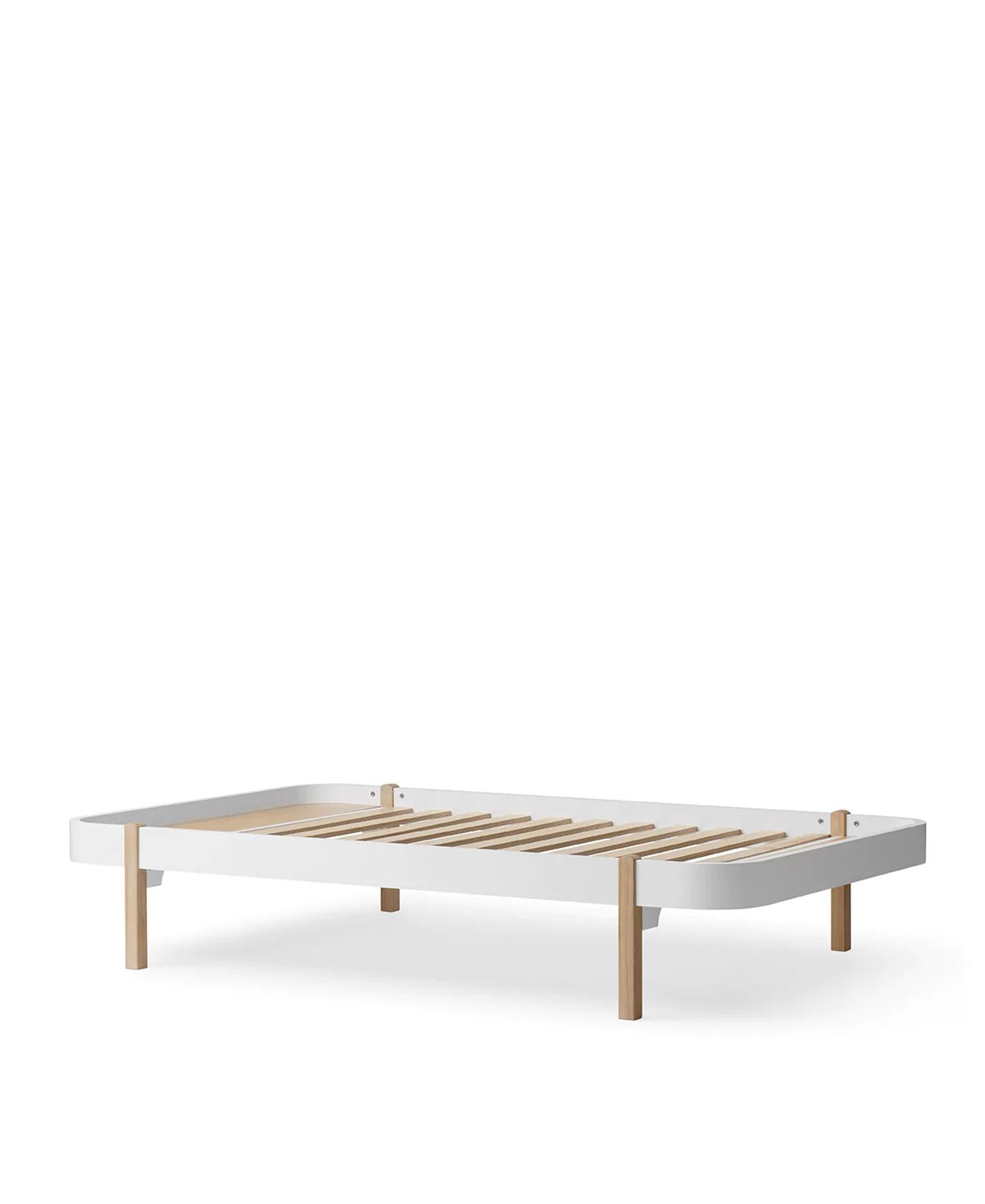Lounger Bett, 120x200 cm, weiß/Eiche