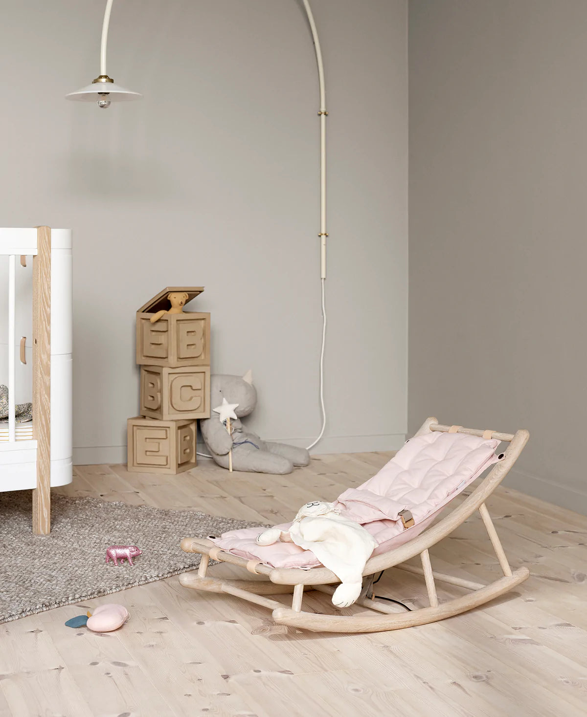Baby- & Kleinkindwippe, Eiche/rosa