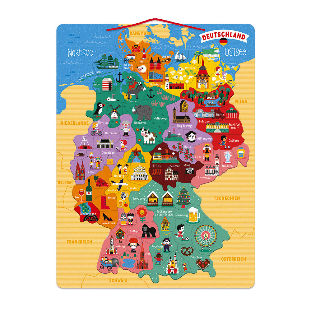 Magnetische Landkarte - Deutschland 79 Teile (Holz)